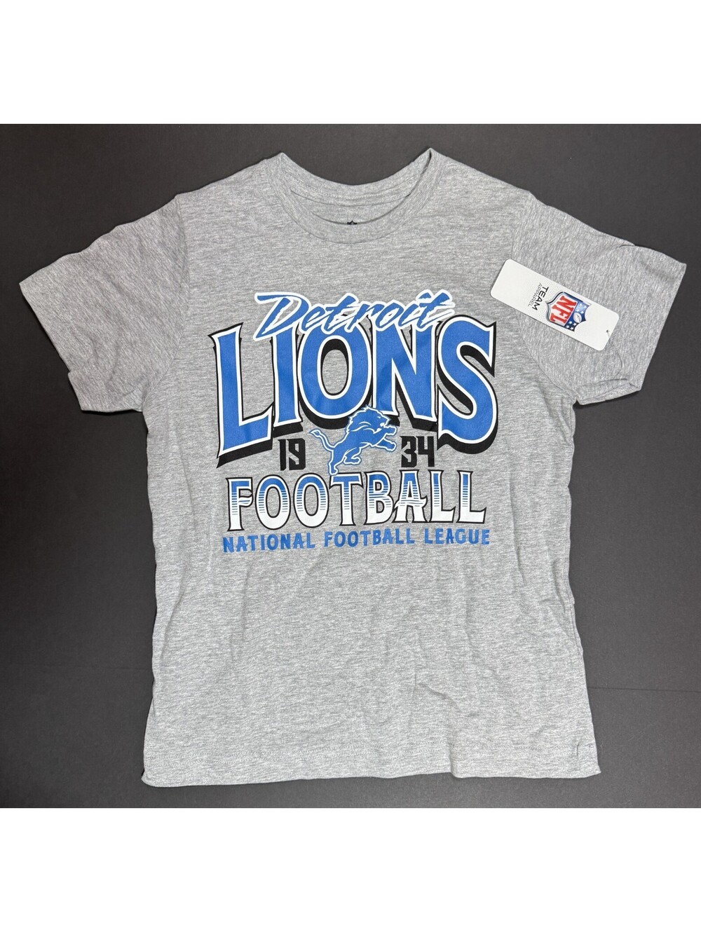 Detroit Lions Football Gray T-Shirt Boys Youth Size M (8/10) NWT